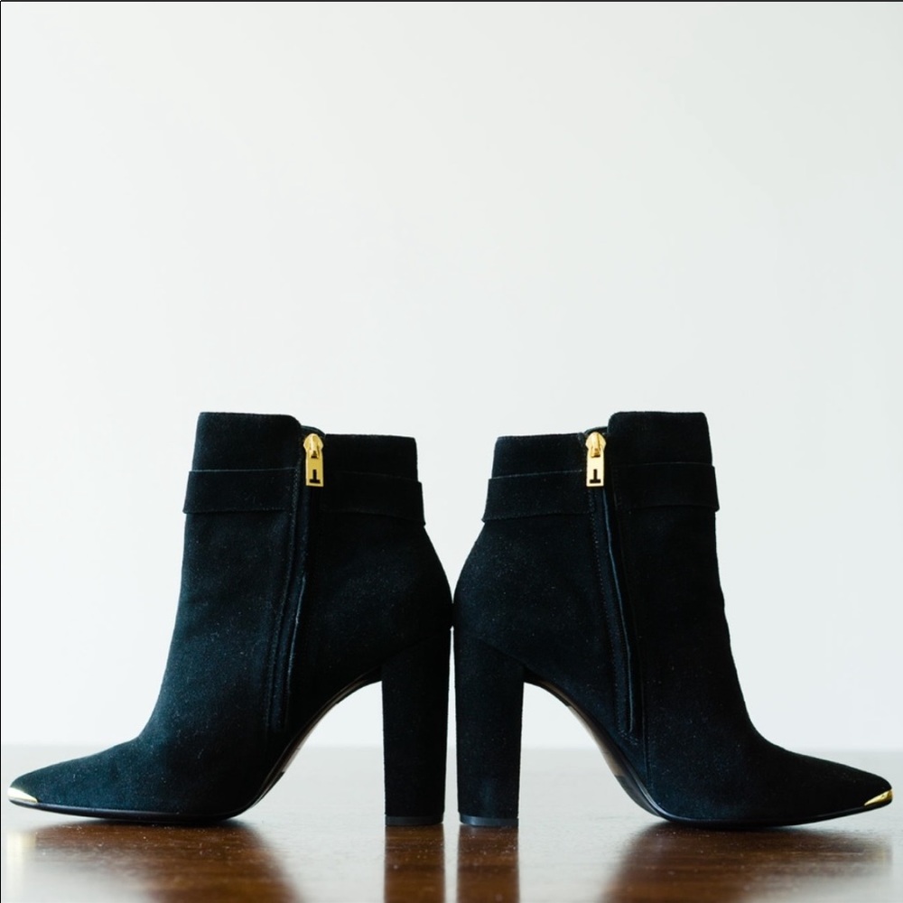 Ted Baker Black Suede Bow Heeled Boots - Picture 4 of 5